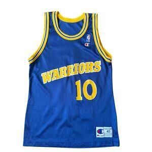 Golden State Warriors Tim Hardaway #10 Vintage Champion Jersey - Medium 40